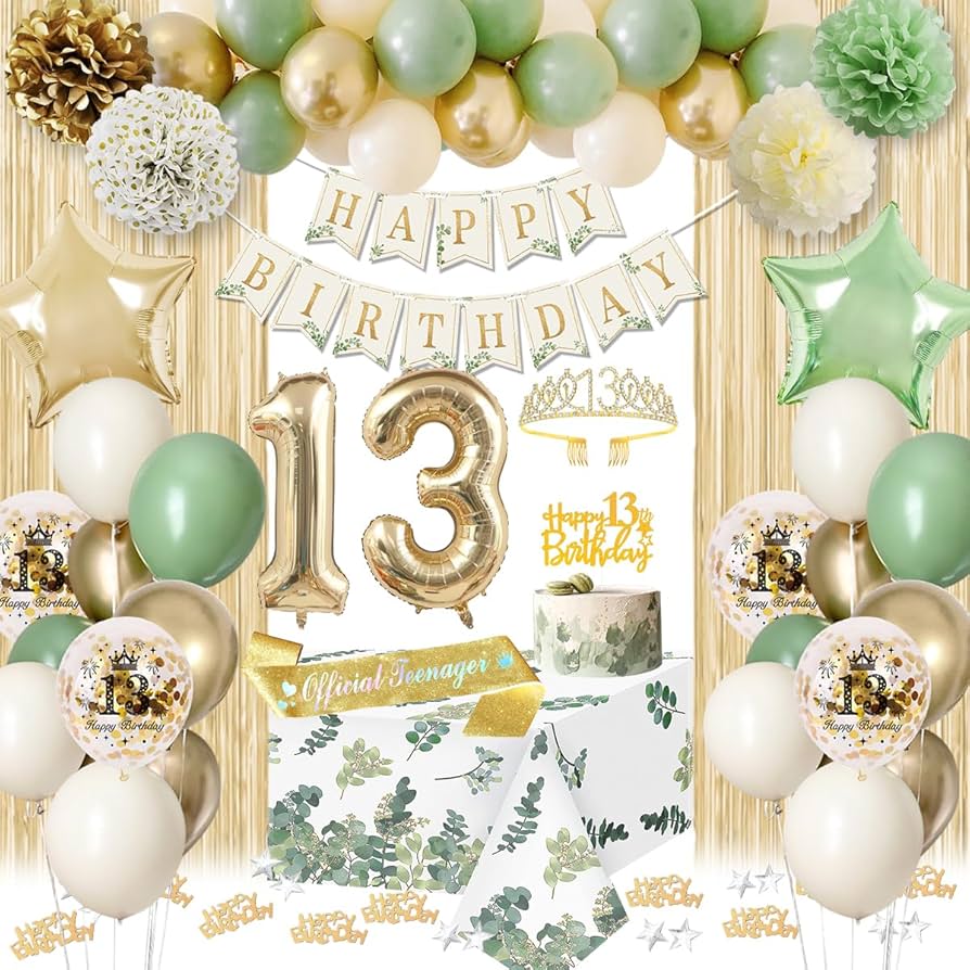 Amazon.com: 13th Birthday Decorations for Girls, Sage Green